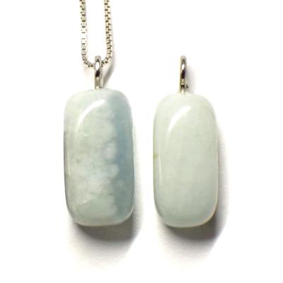 Collier Pendentif En Aigue-marine Naturelle - Pierre Bleue - Bohème - 41-45 Cm - Neuf Avec étiquettes