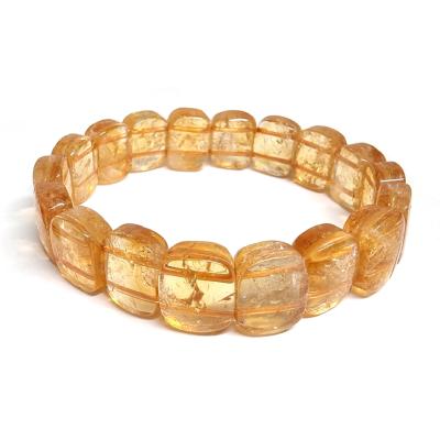 Bracelet En Pierre Naturelle Citrine - Longueur Ajustable, Neuf Sans Emballage
