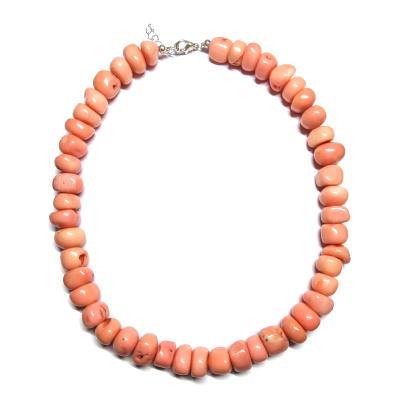 Collier En Corail Rose Orange - Longueur 44 Cm - Neuf Sans Emballage - Bijou Naturel