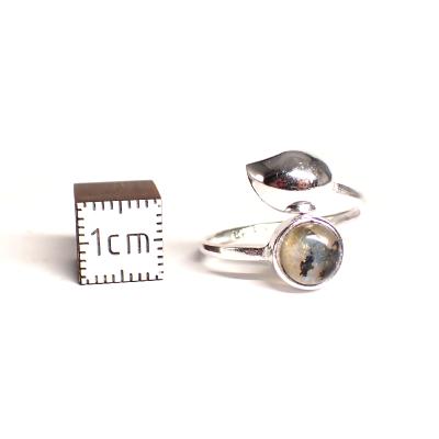 Labradorite - Bagues Feuille Réglable en Argent (Lot de 5 pièce)