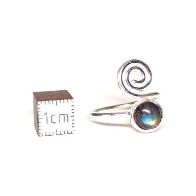 Labradorite - Bagues Spirale Réglable en Argent (Lot de 5 pièce)