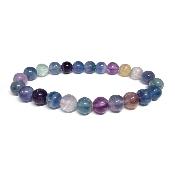 Fluorine Multicolore Foncée - Bracelet Boule 6 mm (Lot de 5 pièces)