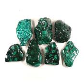 Malachite - Forme libre (morceau polie) n°06 ( Lot de 7 pièces )