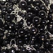 Obsidienne Noire - Boucles d'oreilles en grappes (Lot de 10 pièce) 