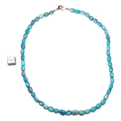 Turquoise - Collier de pierres roulées "Grain de café"