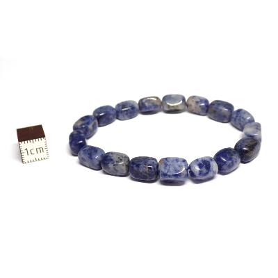 Sodalite - Bracelets pierres roulées carrées (Lot de 5 pièces)