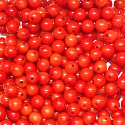 Corail Rouge - Fil de perles 4 mm (Lot de 100 perles)