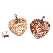 Conglomérat - pendentif coeur (Lot de 10 pièces) 