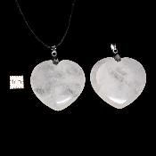 Cristal de Roche - pendentif coeur (Lot de 10 pièces) 