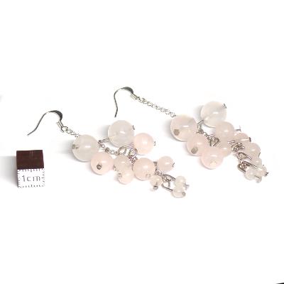 Quartz Rose - Boucles d'oreilles en grappes (Lot de 10 pièce) 