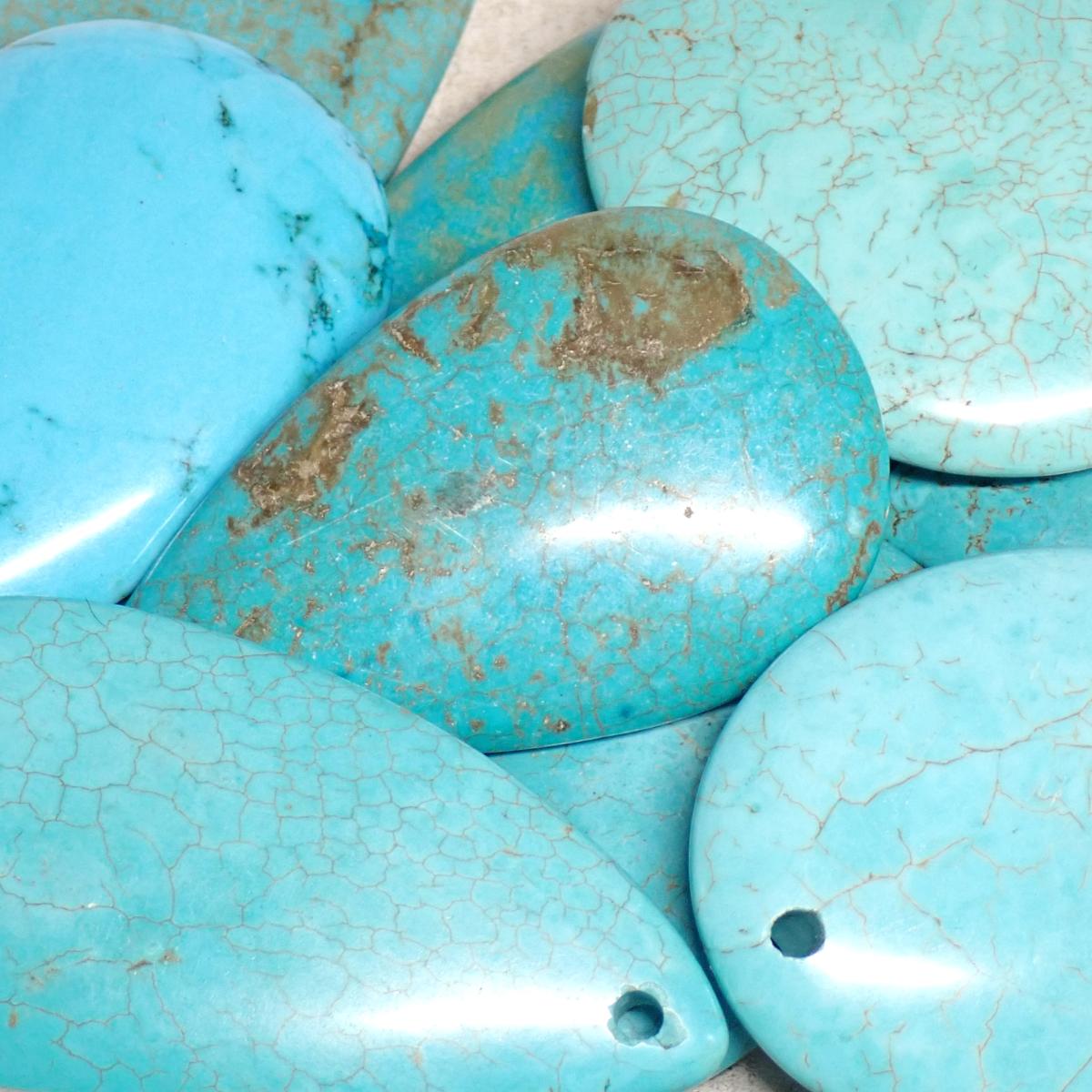 Lot De 100 Pendentifs Croix En Turquoise Synthétique - 21,5x12 Mm, œillet 3-4 Mm, Pour Fabrication Bijoux DIY