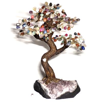 Arbre en pierre Mixte base Améthyste du Brésil Lot n°2612