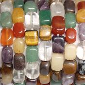 Mixte - Bracelets pierres roulées carrées (Lot de 5 pièces)