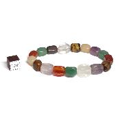 Mixte - Bracelets pierres roulées carrées (Lot de 5 pièces)