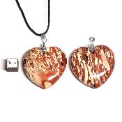 Conglomérat - pendentif coeur (Lot de 10 pièces) 