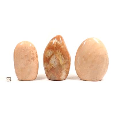 Pierre de Lune Orange - Forme libre n° 12 (Lot de 3 pièces)