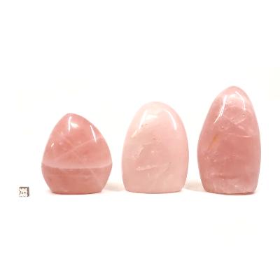 Quartz Rose - Forme libre n° 19 (Lot de 3 pièces)