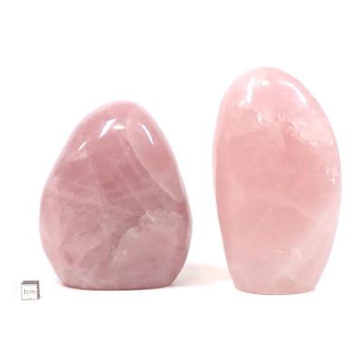 Quartz Rose - Forme libre n° 11 (Lot de 2 pièces)