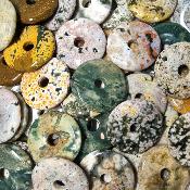 Jaspe Ocean - Donut 3 cm Ø (Lot de 10 pièces)  