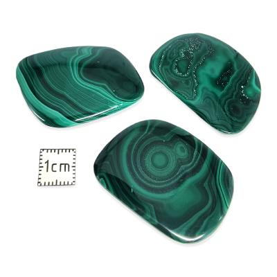 Malachite - mini pierre plate (Lot de 10 pièces)