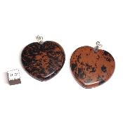 Obsidienne Acajou - pendentif coeur (Lot de 10 pièces) 