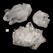 Cristal de roche - Amas n° 01 (Lot de 3 pièces)