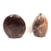 Pierre de Lune Noire - Forme libre n°15 (Lot de 2 pièces)