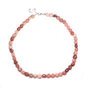 Thulite - Collier pierre roulée Qualité A