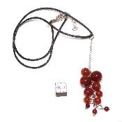 Cornaline avec cordon - pendentif grappe (Lot de 10 pièces) 
