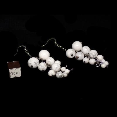 Howlite - Boucles d'oreilles en grappes (Lot de 10 pièce) 