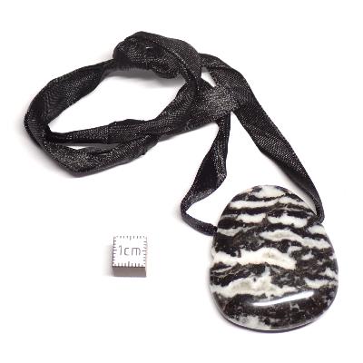 Jaspe Coquille avec cordon - pendentif pierre plate (Lot de 10 pièces) 