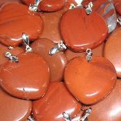 Jaspe Rouge  - pendentif coeur (Lot de 10 pièces) 