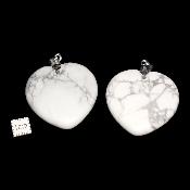 Howlite - pendentif coeur (Lot de 10 pièces) 