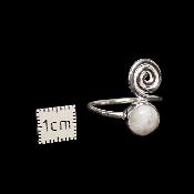 Pierre de Lune Bleutée - Bagues Spirale Réglable en Argent (Lot de 5 pièce)
