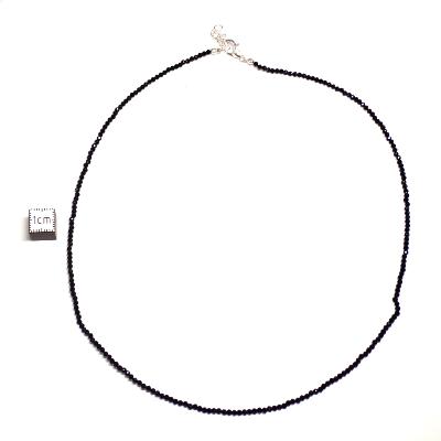 Spinelle noir - Collier facetté