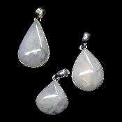 Pierre de Lune Bleutée Pendentifs Argent (Lot de 3 pièces) 2628