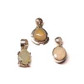 Opale d'Éthiopie Pendentifs Argent (Lot de 3 pièces) 2881