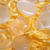 Calcite Miel avec cordon - pendentif pierre plate (Lot de 10 pièces) 