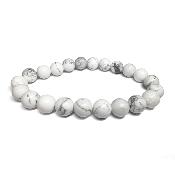 Howlite - Bracelet Boule 6 mm (Lot de 5 pièces)