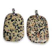 Jaspe Dalmatien - pendentif mini pierre plate