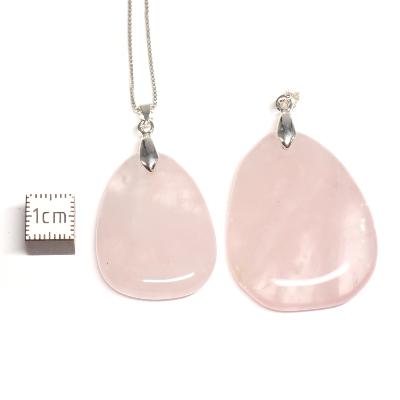Quartz Rose - Pendentif Mini pierre plate
