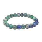 Lazulite sur quartzite teinte matte - Bracelets Boules (Lot de 5 pièces)