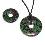 Rubis sur Zoïsite - Donut 3 cm Ø (Lot de 10 pièces)  