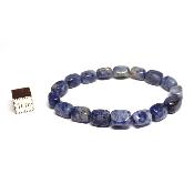 Sodalite - Bracelets pierres roulées carrées (Lot de 5 pièces)