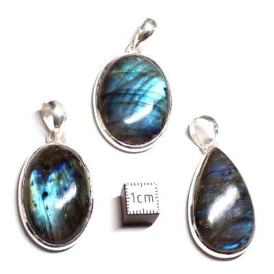 Labradorite Pendentifs Argent (Lot de 3 pièces) 15752