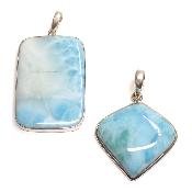 Larimar Pendentifs Argent (Lot de 2 pièces) 2620