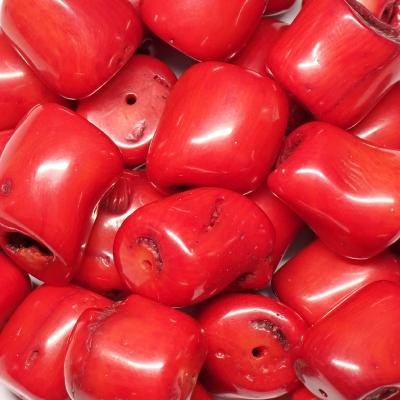 Corail Rouge - Fil de perles Roulées (Lot de 20 perles)