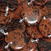 Obsidienne Acajou - pendentif coeur (Lot de 10 pièces) 