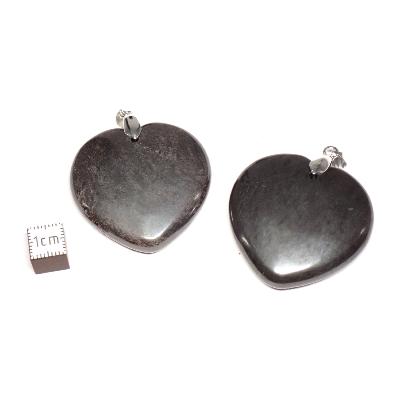 Hématite - pendentif coeur (Lot de 10 pièces)  