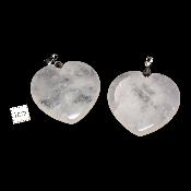 Cristal de Roche - pendentif coeur (Lot de 10 pièces) 
